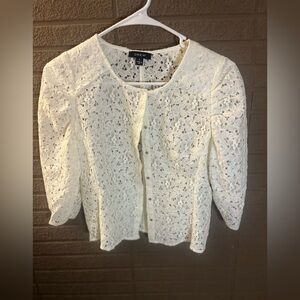 DREW Women's White Lace Blouse